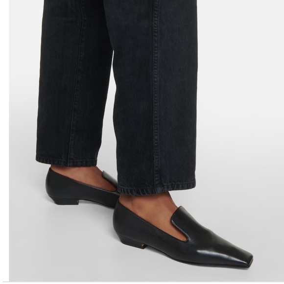 Final Price Khaite Marfa Black Leather Slip on Loafer Flat Shoes Eu 38.5 US 8.5 - Picture 15 of 17